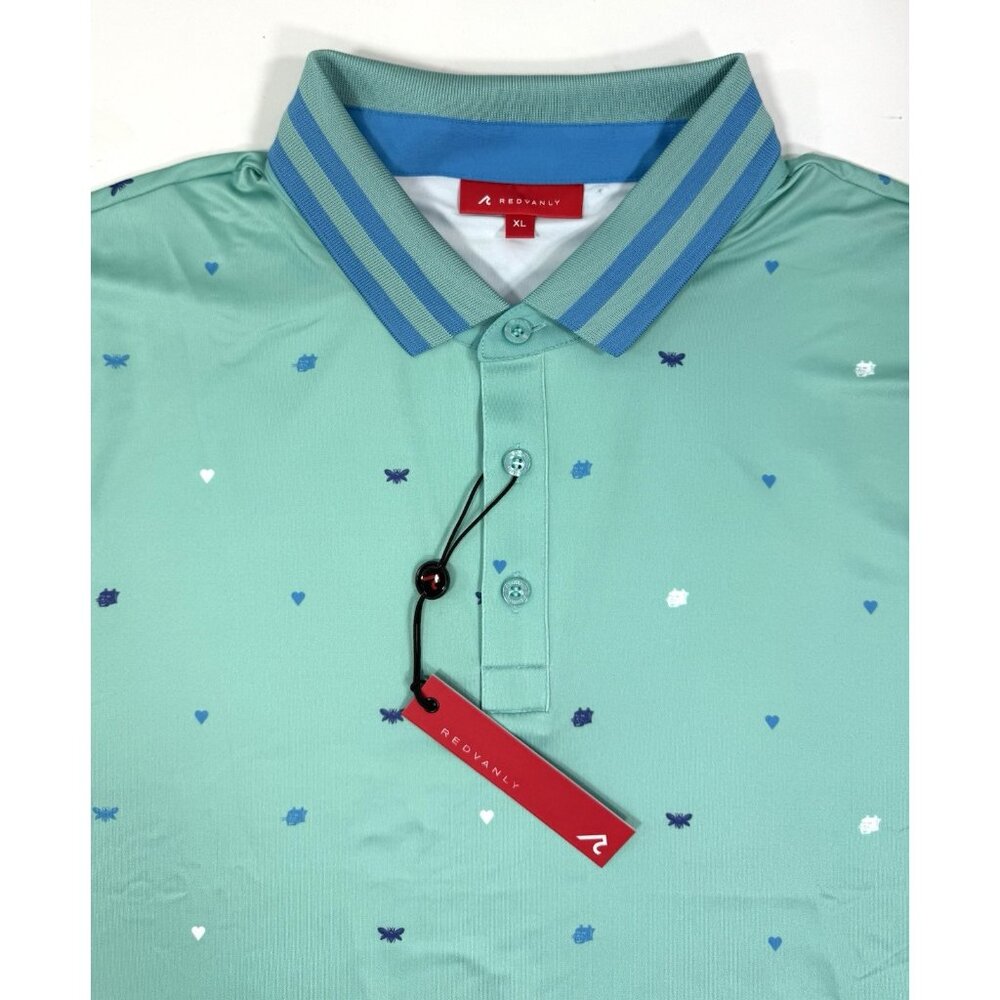 Redvanly Mens Langham Polo Shirt Size XL Performance Golf Short Sleeve Green